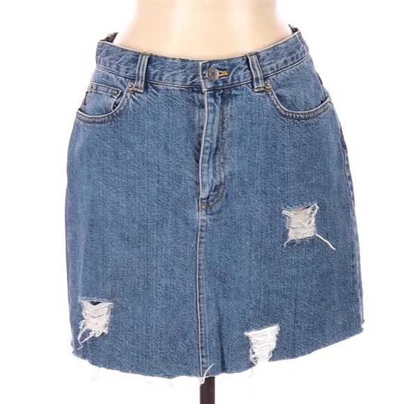 Ralph Lauren size 6 vintage distressed jean skirt - Picture 1 of 4